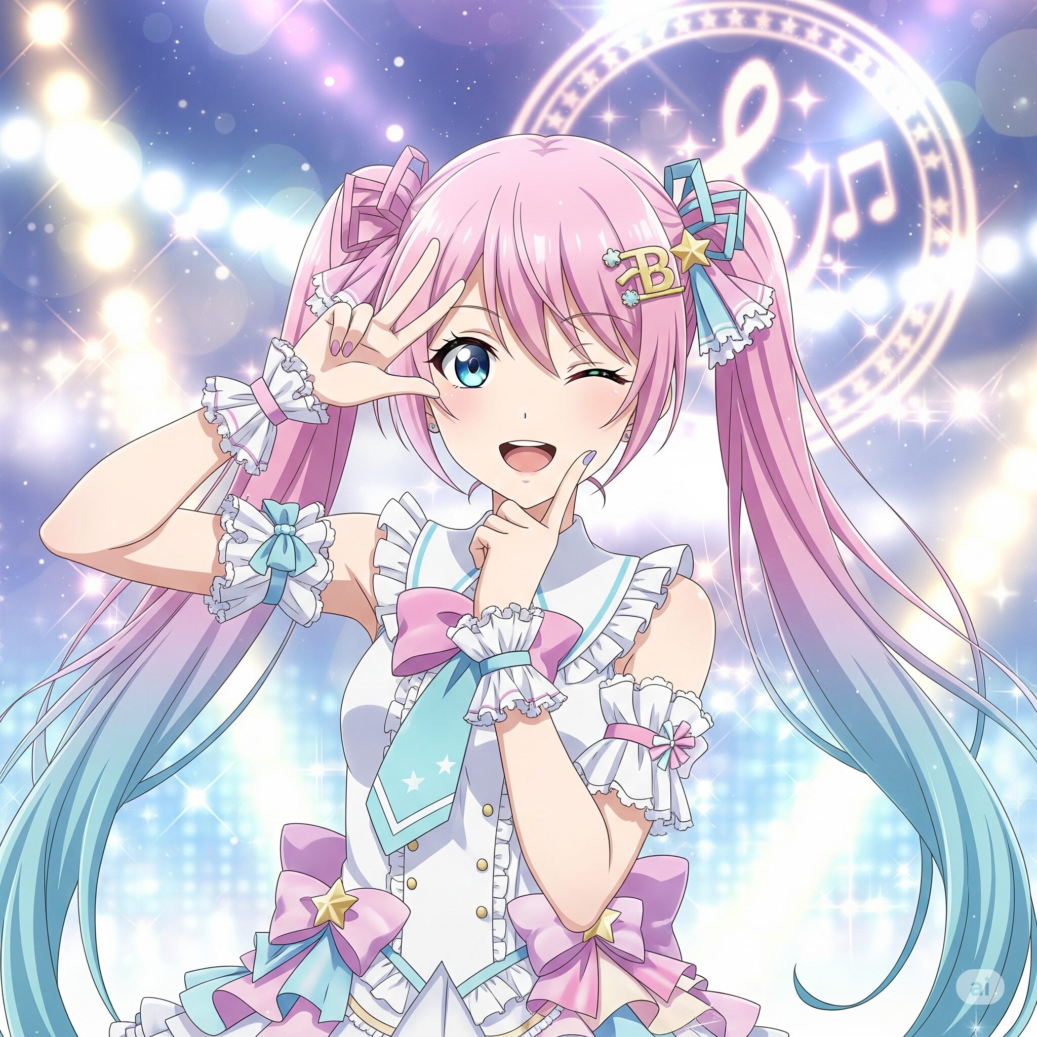 AIアイドルの決めポーズ画像